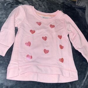 Pink heart crewneck sweater